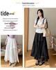Women's White Lace Ruffled Midi A-line Cake Skirt - 2026 Spring/Summer