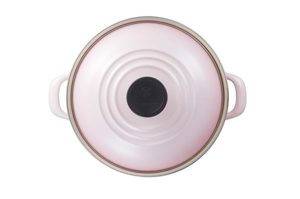 LE CREUSET Casserole Eos Enamelled Cast Iron 20cm Shell Pink Gas Induction Compatible