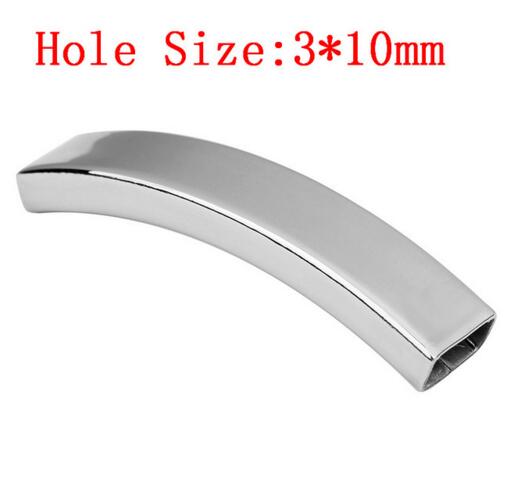 LOULEUR 5 Stück/Los Edelstahl Gebogene Röhren Perlenverbinder Passend für Flache Lederkordel Abstandshalter Röhren Perlenarmband Schmuckherstellung