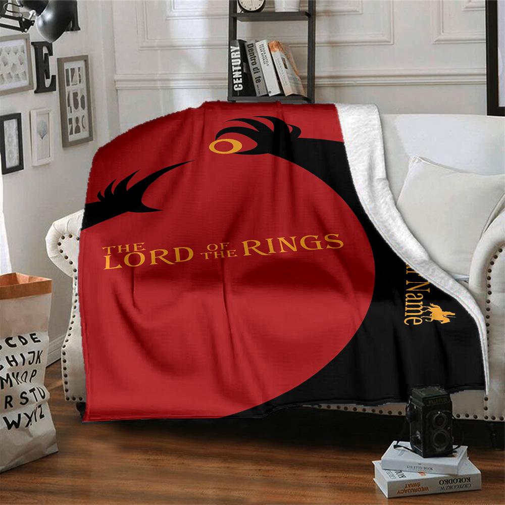 Lord Rings Personalized Name Blanket Gift Customizable Blanket Comfortable Throw For Nap Chair Sofa Bedding All-Season Use