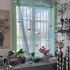 Light Blue Solid Sheer Voile Window Curtain Transparent Light Filtering Drape Soft Breathable For Bedroom Living Room Home Decor