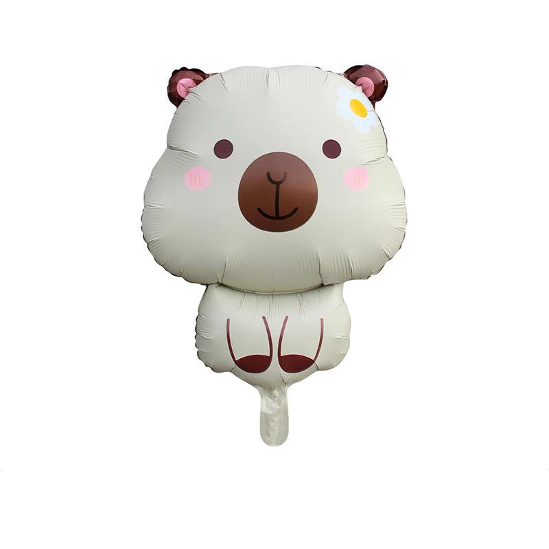 1PC Cartoon Capybara Shape Aluminium Film Balloon Kids Children Birthday Balloon Toy Boys and Girls Party Decoration Supplies