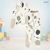 Kids Boys Girls Abstract Printed Hooded Long Sleeve Sweatshirt Cuffed Pants Two Piece Set