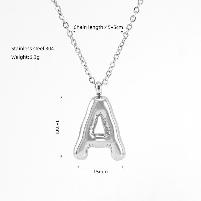 Durable And Polished Stainless Steel Alphabet Pendant Necklace