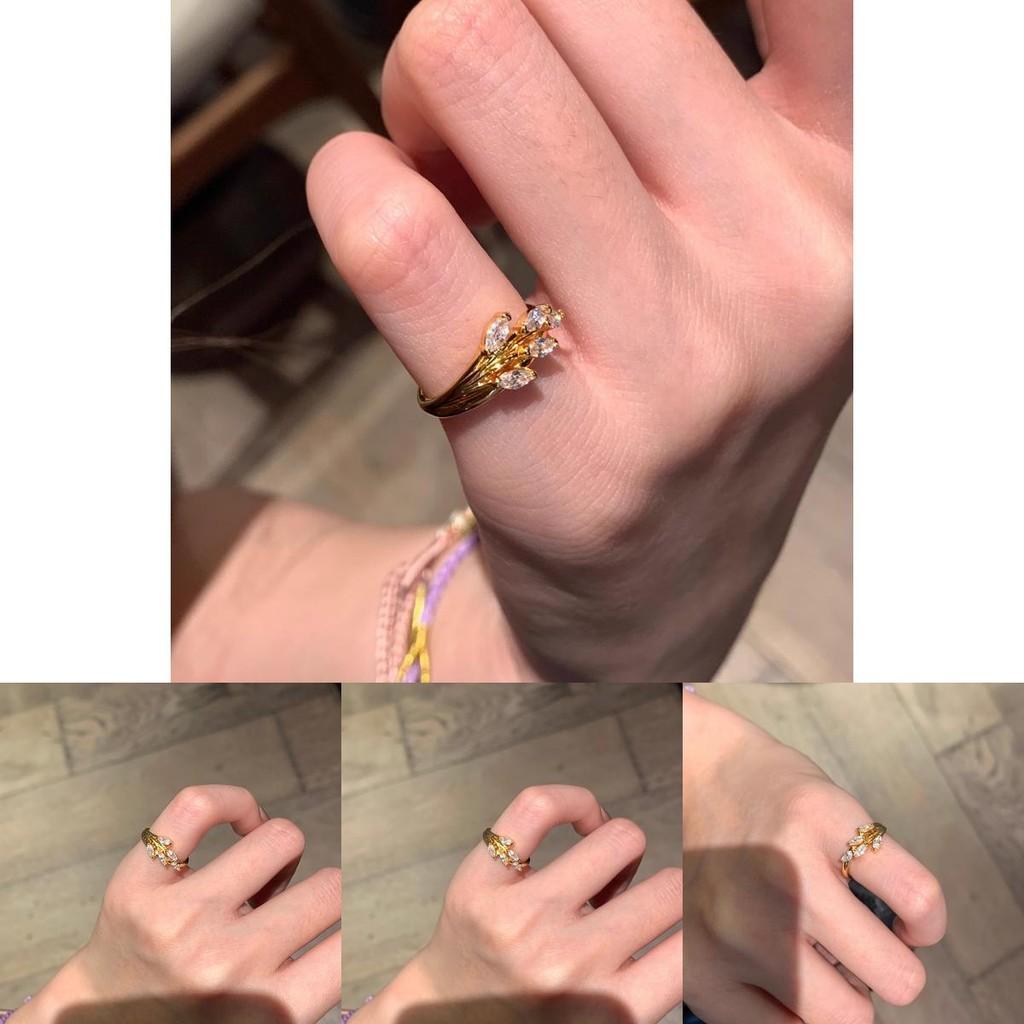 Elegant Adjustable Gold Wheat Spike Ring For Women Stylish Minimalist Fashion Jewelry