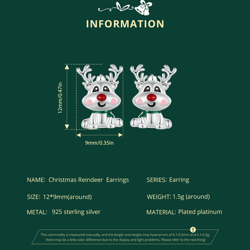 Brincos de prata esterlina 925 BAMOER para mulheres, festa de Natal, joias finas, presente