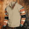 Men's Print Western Hoodie Long Sleeve Pullover Sweatshirt Casual