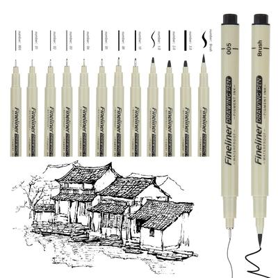 Feinschreiber Wasserdicht Schnelltrocknend Nadelspitze Stift Set für Kinder Umrisszeichnung & Zeichnung