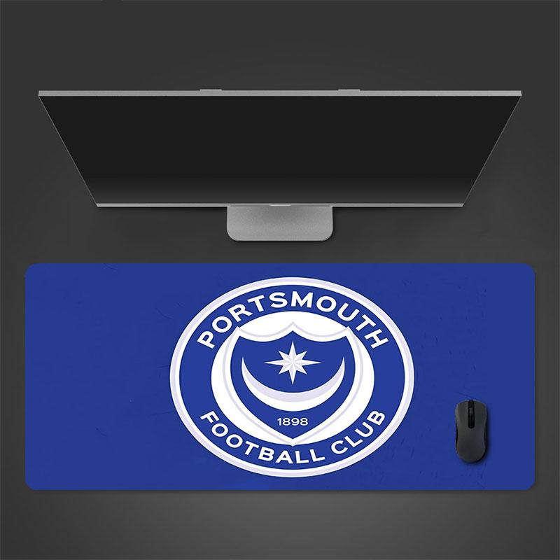 Portsmouth FC Mouse Pad, Large Gaming Desk Mat, Non-slip XXL Mousepad for Laptop & Tablet, Mini PC Playmat with Stitched Edges