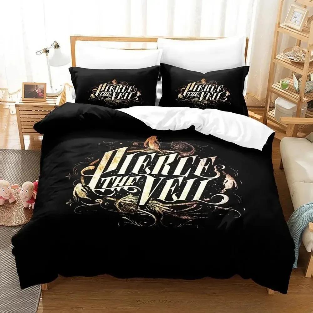 

Пододеяльник Pierce The Veil Комплект постельного белья Односпальный Twin Full Queen King Размер Постельный комплект Взрослые Мальчики Спальня S 3D Аниме Кровать Comforter (quilt)-EU Single(135*200cm)3pcs