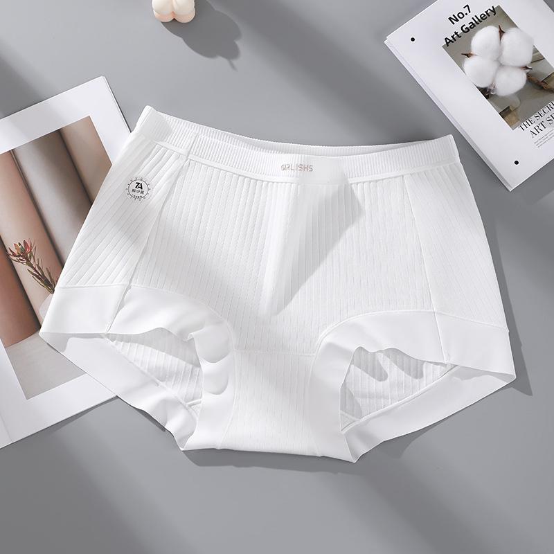 Plus Size Women's Spring and Summer Pure Cotton Seamless Extended Crotch 7A Antibacterial Briefs