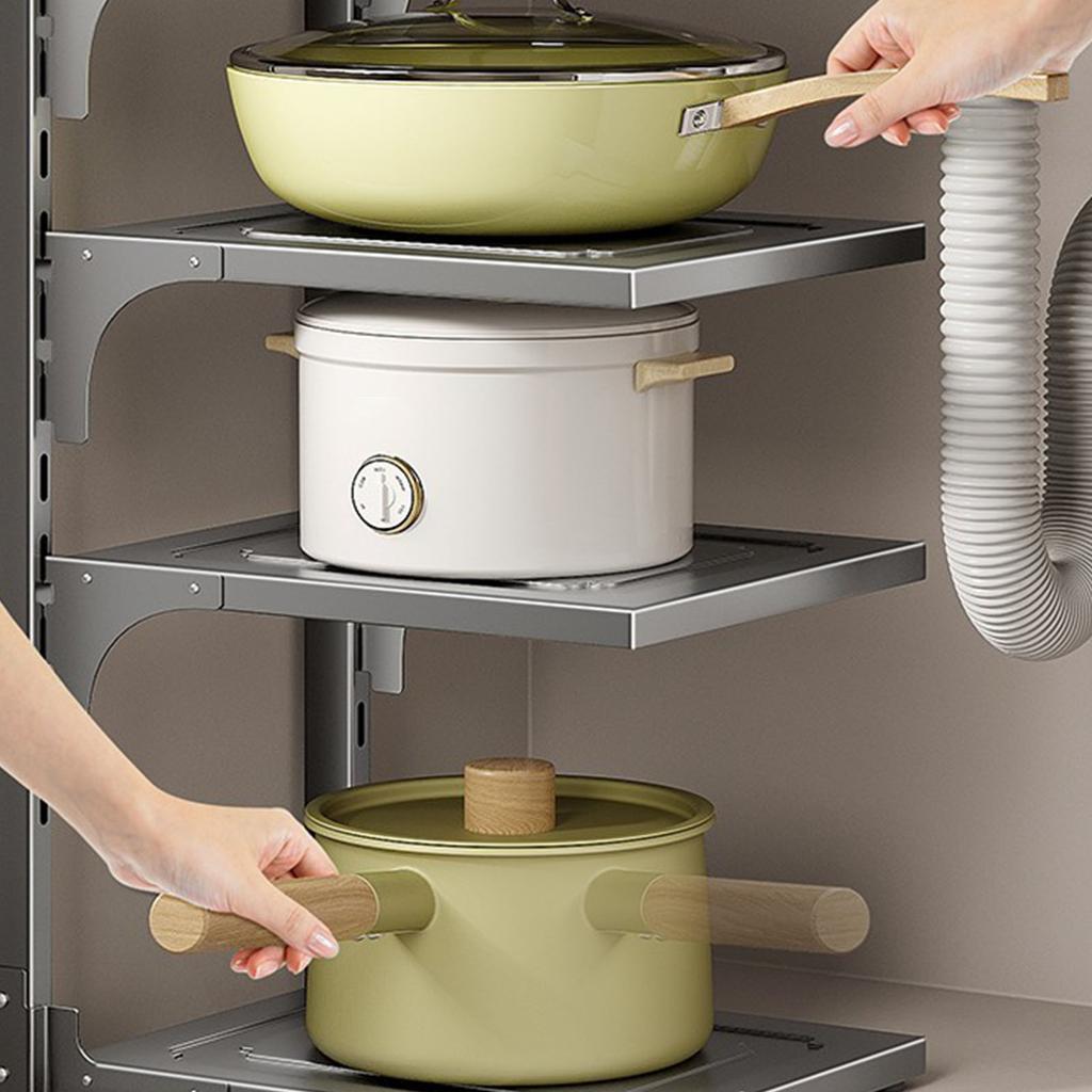 Küchenregale 4 Ebenen Verstellbar Kohlenstoffstahl Unterschrank-Organizer Schrankregal für Vorratskammer Badezimmer