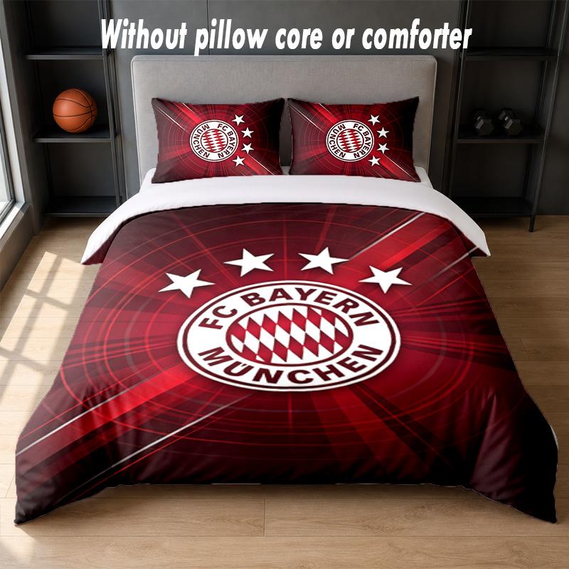 Set Biancheria da Letto Design Bayern Monaco 1 Copripiumino + 2 Federe Morbido Traspirante Biancheria da Letto per la Casa