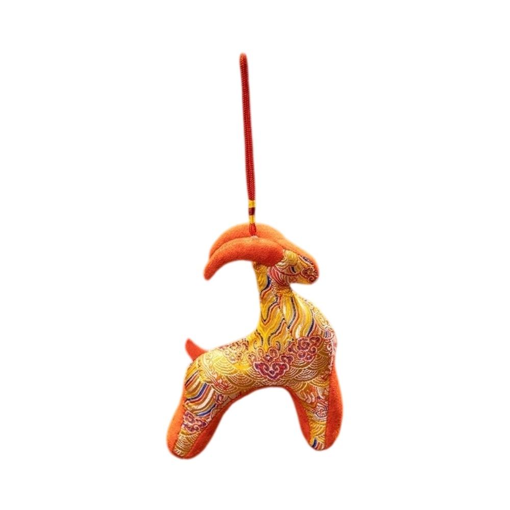 Traditional Chinese Style Sheep Charm Full Stuffed Sheep Mascot Doll Toy Lunar New Year Gifts