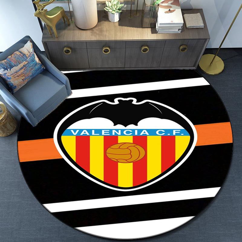 Valencia Cf Crest Design Round Rug for Livingroom,Bedroom, Palyroom, Chair Rug, Area rug, Circle Carpet, Large Size Fan Christmas gift