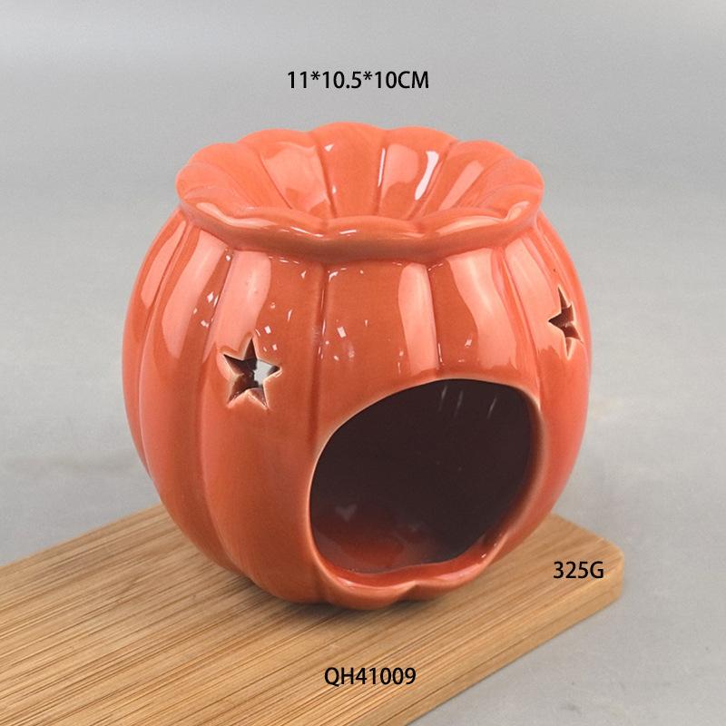 Ceramic Candle Jar Halloween Pumpkin Essence Burner Ceramic Aromatherapy Candle Home Indoor Aromatherapy Fragrance Essential Oil Stove
