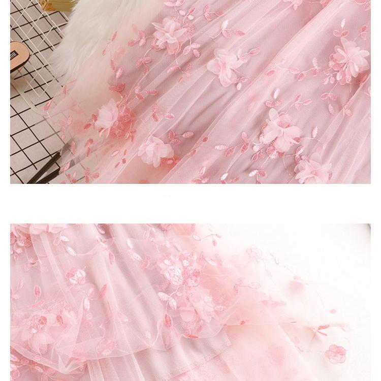 Vintage sukně s vysokým pasem a 3D květinovou výšivkou sukně A-line pro ženy