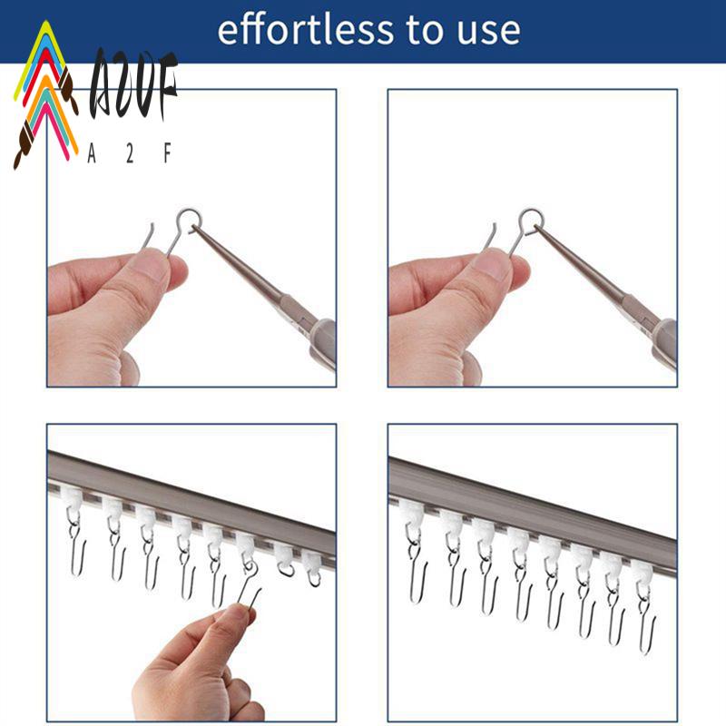 A20F-80Pcs Metal Curtain Track Hooks S Shaped Stainless Ceiling Curtain Track Shower Curtain Decoration Hooks серебряный