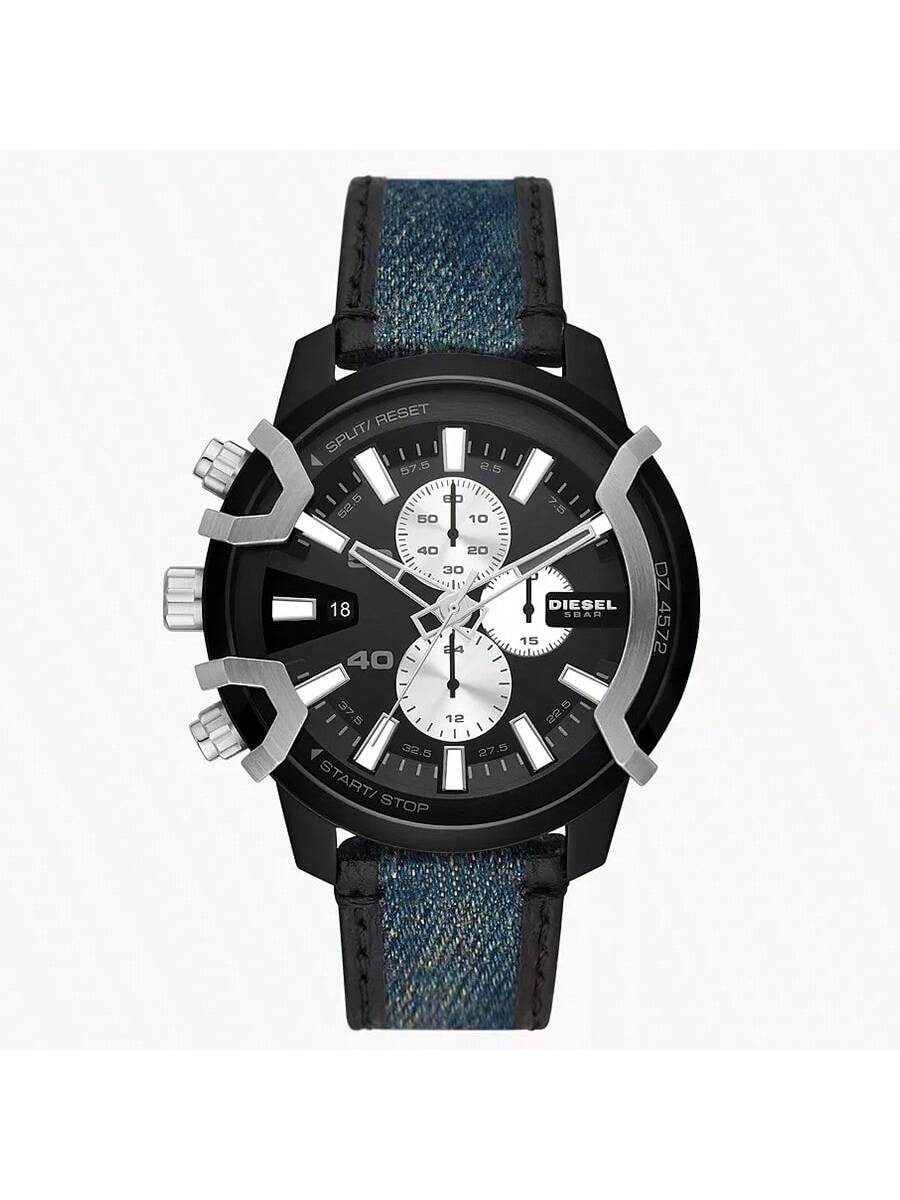 

Мужские часы Diesel Griffed Chronograph – 48 мм Циферблат Sunray с субциферблатами хронографа, Индикация даты, Корпус и браслет из нержавеющей стали – DZ4572 синий
