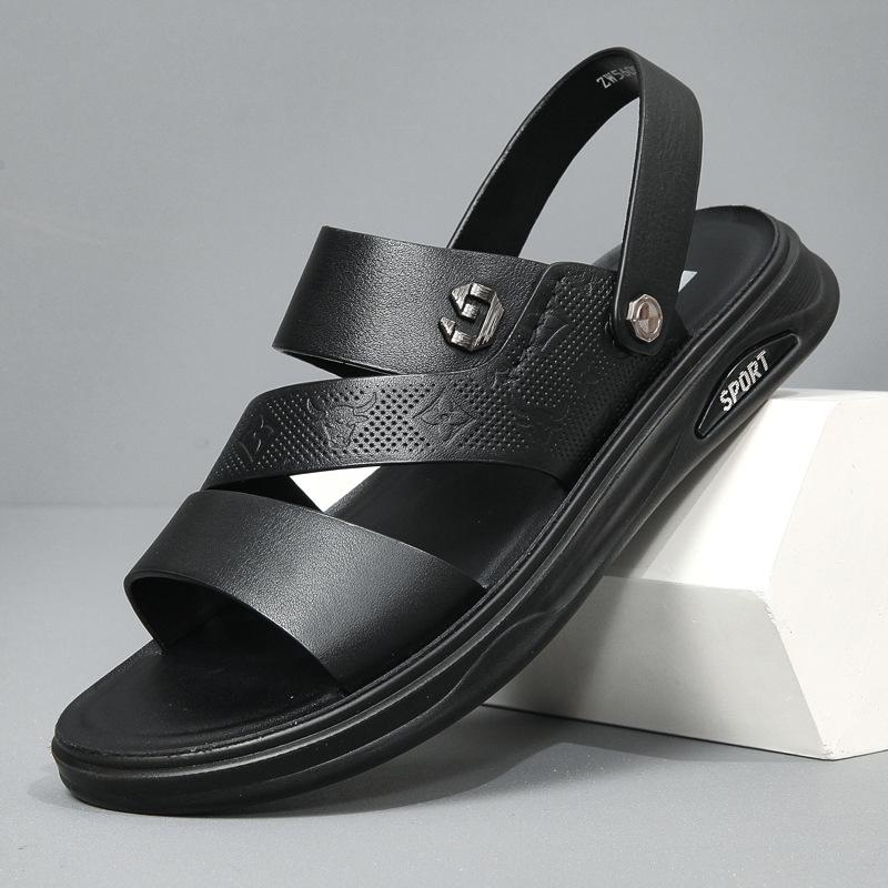 

Мужские летние пляжные туфли из коровьей кожи sals, новые, для вождения, нескользящие, двойного назначения, для папы, мужские sals 38 чёрный