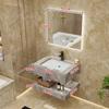 Modern Minimalist Sintered Stone Washbasin Set with Seamless Ceramic Sink, Bathroom Cabinet, and Mirror Storage Cabinet