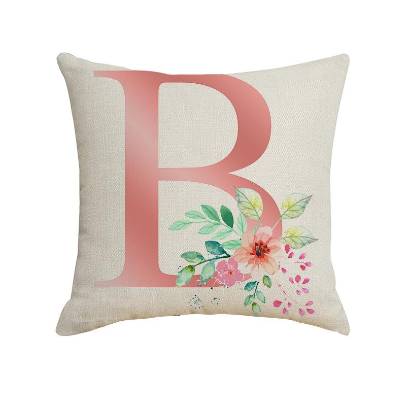 New Small Fresh Letter Series Pillow Cover Office Sofa Living Room Decoration Linen Cushion Cover