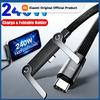 Xiaomi 240W 2 In 1 USB To Type-C Cable Foldable Bracket Data Cable Type C Fast Charging Desk Holder Cord For Huawei Xiaomi17 16 Samsung