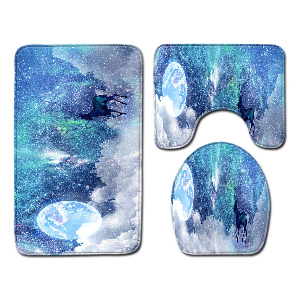 Star Toilet Three-Piece Floor Mat Bathroom Three-Piece Carpet Doormat