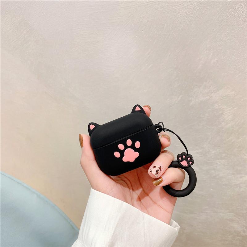 Cute cat paw case suitable for AirPods Pro2 protective case, cartoon 2nd/3rd generation Apple Bluetooth earphones, silicone case