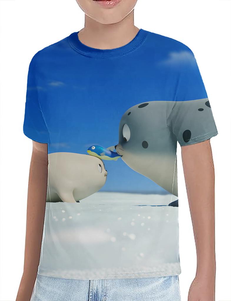 Summer Casual Boys/girls Soft Tops SEALOOK New Style Animation Cartoon Print Casual Tee 3D Printing Children Comfortable T-shirt Cute T-shirt 3D Anime