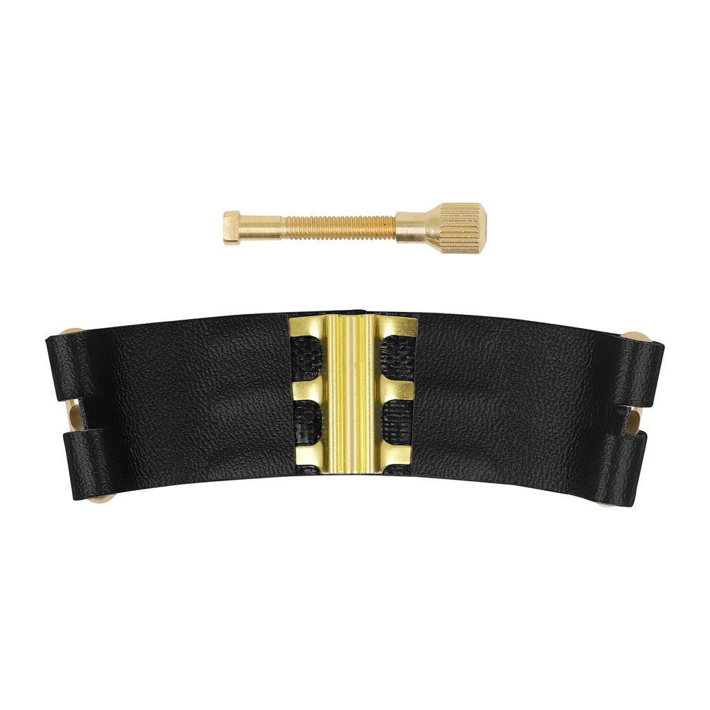 Saxophone Metal Buckle Leather Clip + Cap Single Copper Screw Adjustment Saxophone Ligature Compact