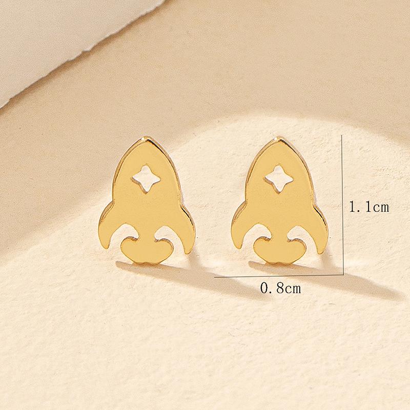 Trendy Rocket Stud Earrings: Simple, Fashionable & Versatile for Women