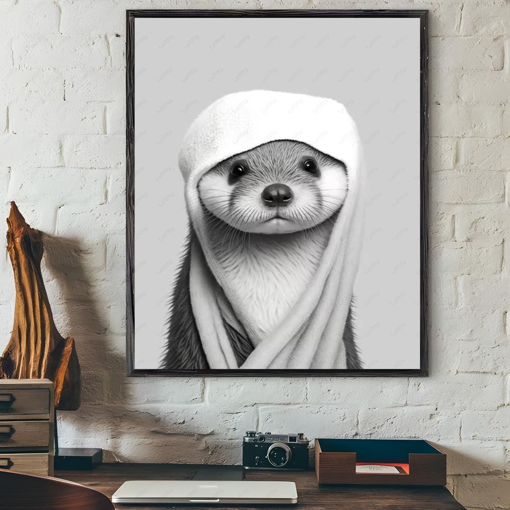 Alpaca Deer Cat Dog Panda Funny Gift Poster Sticky Wall Art Printing Waterproof Home Living Bed Room Bar Hallway Aesthetic Decor