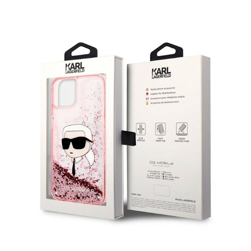Karl Lagerfeld Liquid Glitter Nft Karl's Head - Etui Iphone 14 Plus (Różowy)