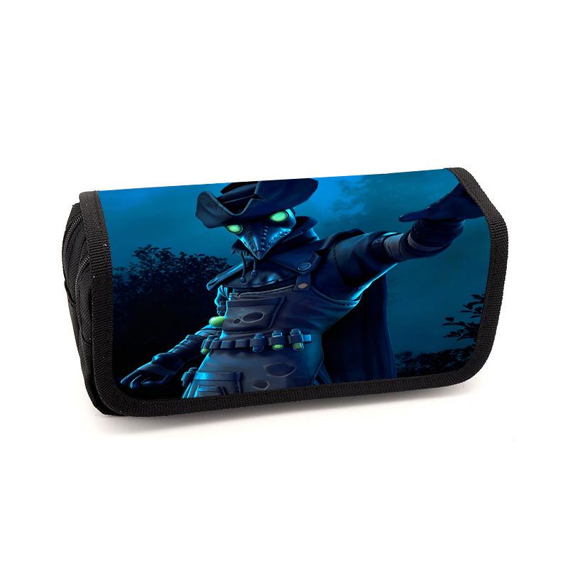 Cute Fortnite Cartoon Flip Pencil Pouch, Unisex Kids Aged 6-14 Portable Printed Stationery Case for School Daily Use