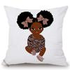 Africa Baby Cartoon Throw Pillow Case Cute Girl Children Room Sofa Bed Decorative Cushion Cover Velvet Soft Pillowcase 45X45Cm