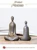 Zen Northern Wei Buddha Resin Statue: Handmade Chinese-Style Decor for Living Room