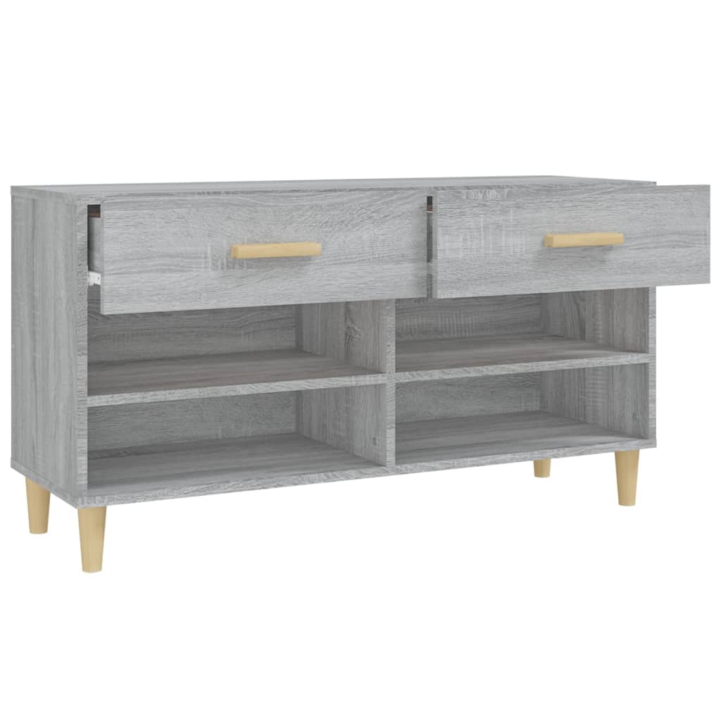 Shoe Cabinet Grey Sonoma 102 X 35 X 55 Cm Particleboard