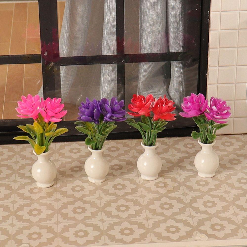 1:12 Dollhouse Miniature 4 Colors Outdoor Vase Accessories  Miniature Dollhouse Decorations