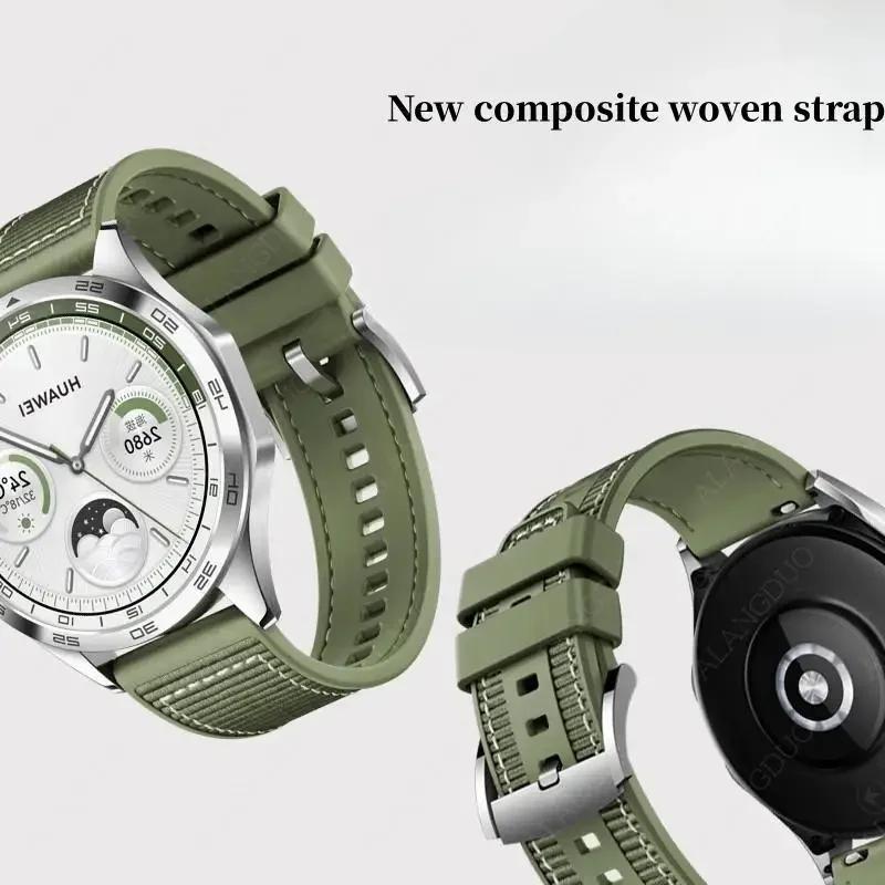 22mm Composite Silicone Strap For Huawei Watch GT4 46mm Official Nylon Braided Bracelet Band Huawei Watch 4/3/GT4-3-2 Pro Belt