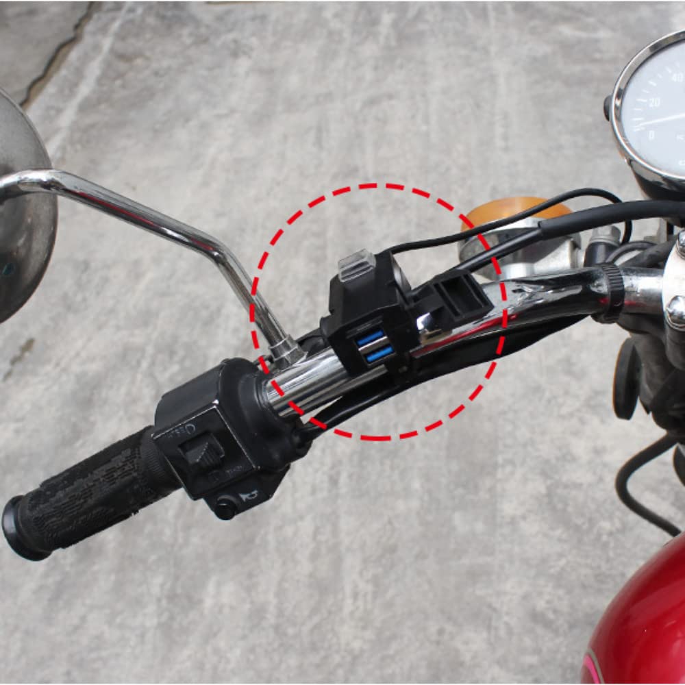 Itisyou Motorcycle USB Power Supply USB 2 Port Power Unit Charger Waterproof Cover Motorcycle USB Phone Charger