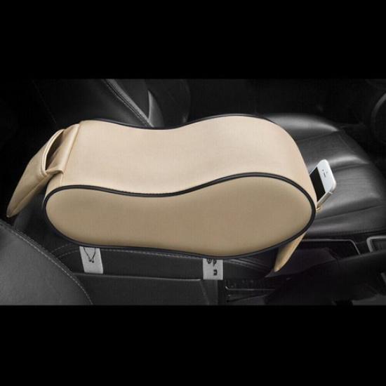 Sponge Center Box Armrest Console Pad Cushion Cover Car Beige Leather For Rest