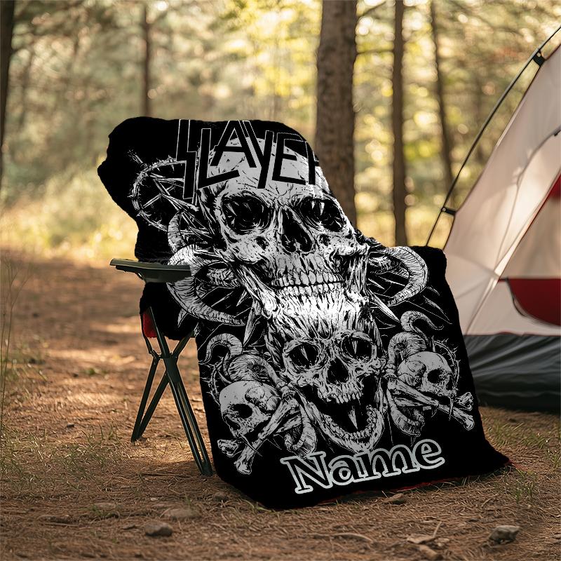 Personalized Custom Name Blanket - Slayer Logo Print Design,Blanket for Sofa,Bed,Travel,Camping - Soft and Warm, Great Gift