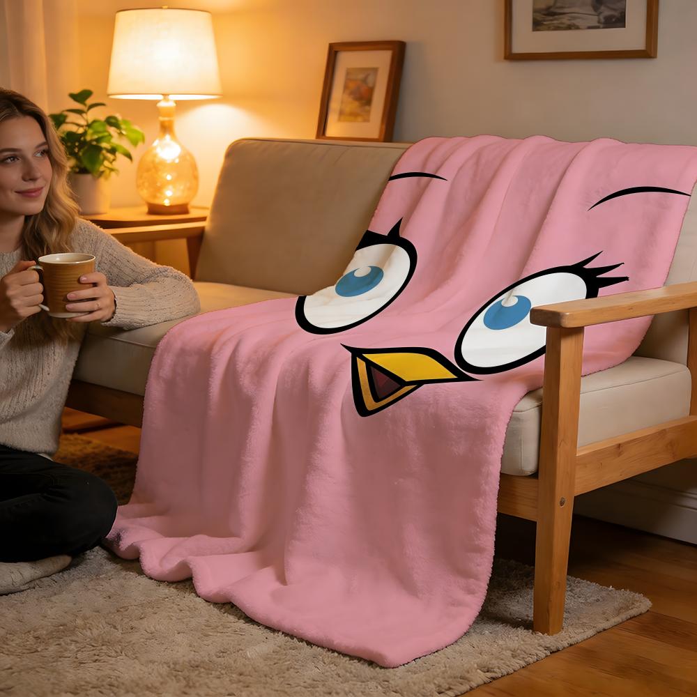 Throw High-Density Short Plush Blanket For Sofa Nap Air-Conditioned Room Soft Skin-Friendly Angry Birds