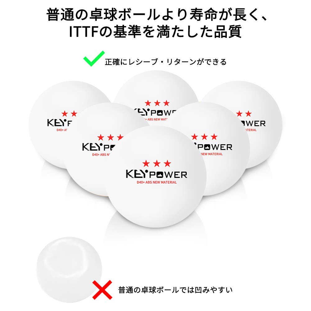 Homraku Table Tennis Balls for Practice and Match Ping Pong 100 White Specialty Three Star 40mm Plastic Balls, Pieces, Level, (ABS Resin)