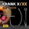 10pcs Carp Fishing Krank Hook EXTRA Extra Wide Gape Reversed Alloy Steel Mirco Barded/Barbless PTFE Coating Size 1 2 4 6