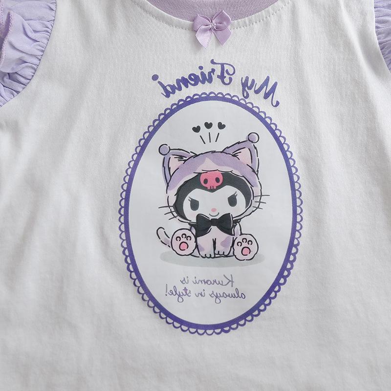 Girls' Summer Pajama Set: Cute Lantern Pumpkin Pants and Tulip Vest