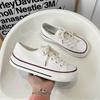 Damesko i lerret Dame Mote Sommer Casual Sneakers Student Fritidssko Høy Topp Dame Vulkaniserte Sko