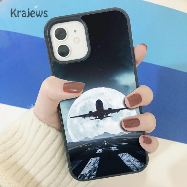 Krajews Aircraft Plane Airplane Soft Phone Case Cover For iPhone 14 5 SE 6s 7 8 Plus XR XS 11 12 13 Pro Max Samsung S21 S22ultra