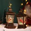 Christmas Decorative LED Lit Santa Claus Crystal Lantern Desktop Ornament Snowman Holiday Tabletop Decoration